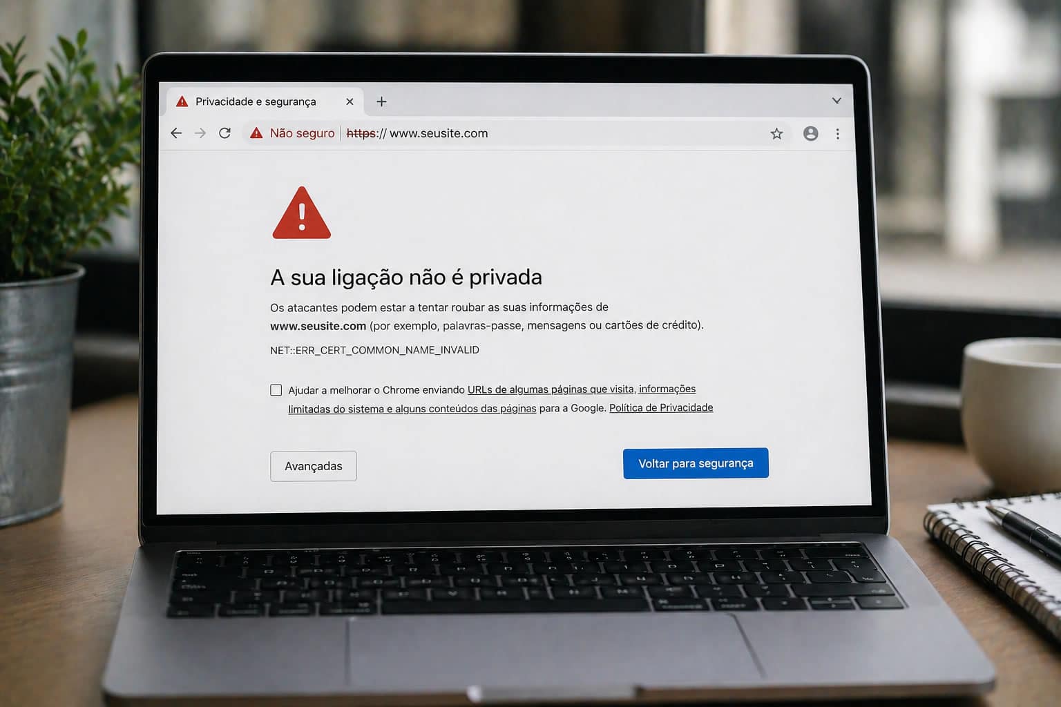 Certificado inválido site
